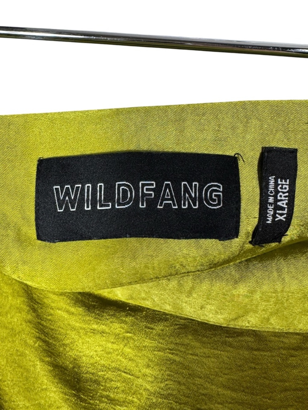 Wildfang The Empower Satin Wrap Skirt in Chartreuse, Size XL - Picture 7 of 8